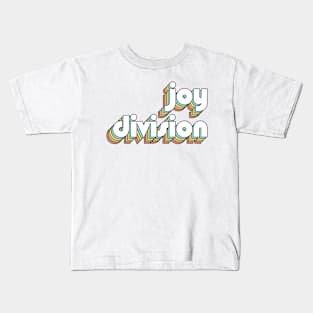 Joy Division - Retro Rainbow Typography Faded Style Kids T-Shirt